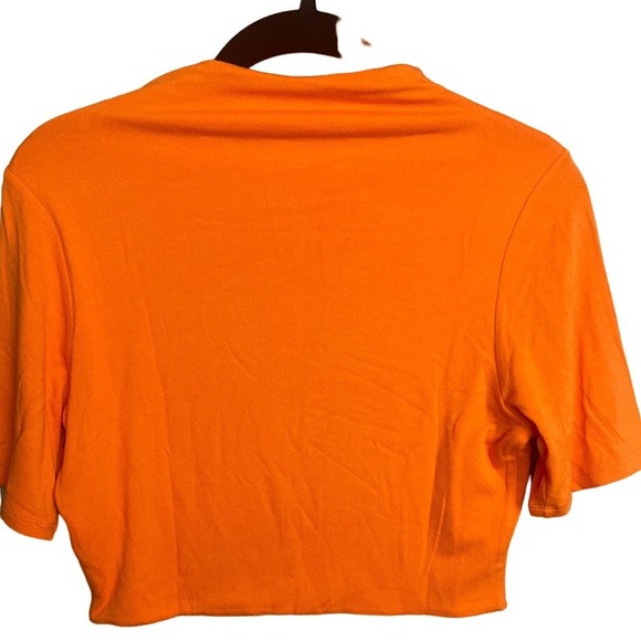 Naked Wardrobe BARE X Sweet T Mock Neck Crop Top In Deep Orange Size XL NWT - Picture 7 of 8